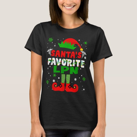 T-shirt Santa's Favorite Lpn Funny Christmas (Devant)