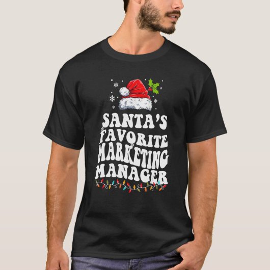 T-shirt Santa's Favorite Marketing Manager Christmas     (Devant)