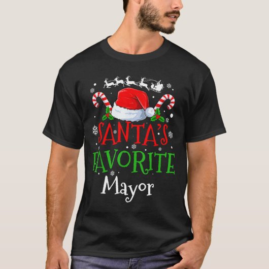 T-shirt Santa's Favorite Mayor Christmas Party  (Devant)