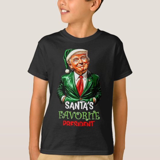 T-shirt Santa's Favorite President Funny Santa Trump 2024 (Devant)