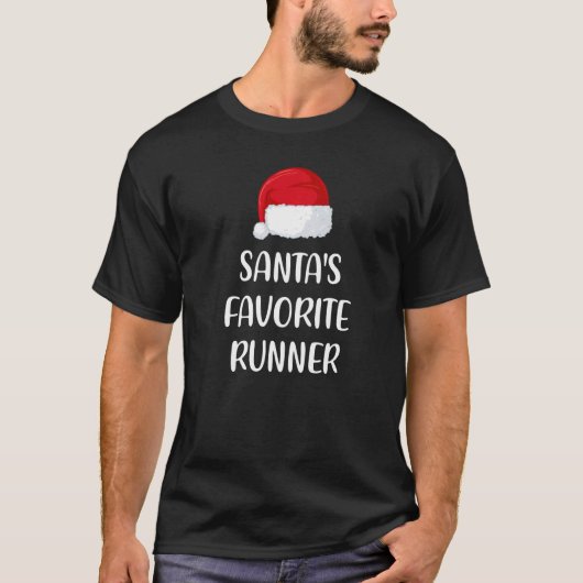 T-shirt Santas Favorite Runner Christmas  Running (Devant)