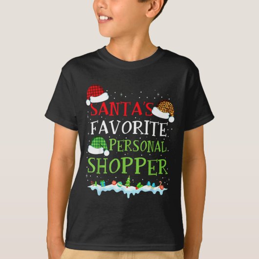 T-shirt Santa's Favorite Shopper Fun Christmas Consultant (Devant)
