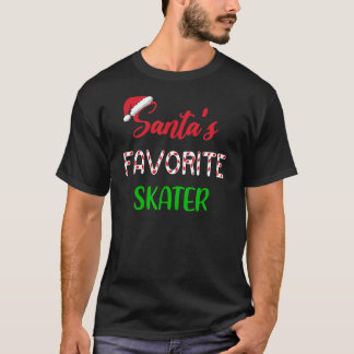 T-shirt Santas Favorite Skater   Funny Figure Skating Chri