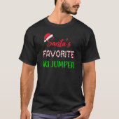 T-shirt Santas Favorite Ski Jumper   Funny Ski Jumping Chr (Devant)