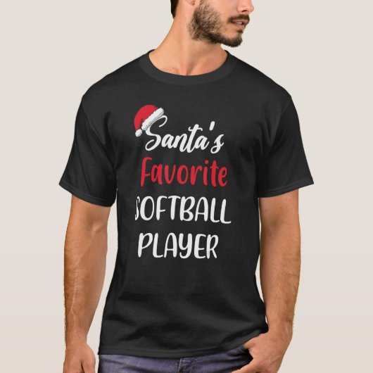 T-shirt Santas Favorite Softball Player   Christmas Softba (Devant)