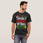 T-shirt Santas Favorite Softball Player Funny Christmas So (Devant entier)