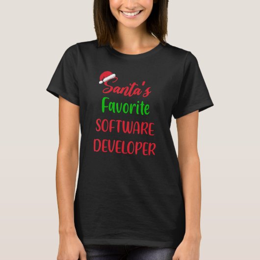 T-shirt Santas Favorite Software Developer Noël (Devant)