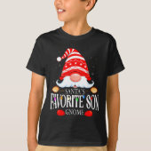 T-shirt Santas Favorite Son Gnome Matching Christmas Paja (Devant)