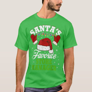 T-shirt Santa's Favorite Store Manager Funny Xmas Lights S