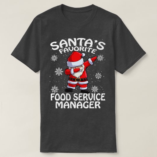 T-shirt Santas Gestionnaire de service alimentaire préféré (Design devant)