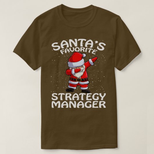T-shirt Santas Gestionnaire de stratégie préférée T Chemis (Design devant)
