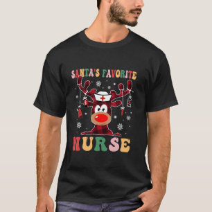 T-shirt Santas Infirmière favorite Reindeer Noël RN CNA IC