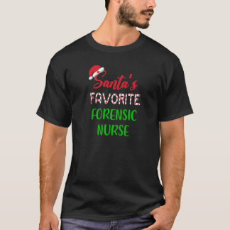 T-shirt Santas Infirmière médico-légale préférée Chritsmas