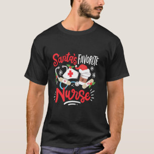 T-shirt Santas Infirmière préférée Funny Christmas RN Scru