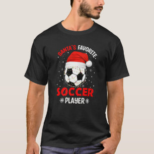 T-shirt Santas Joueur de football favori Drôle Garçon de N
