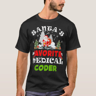 T-shirt Santas Médicale favori Coder Funny cadeau de Noël