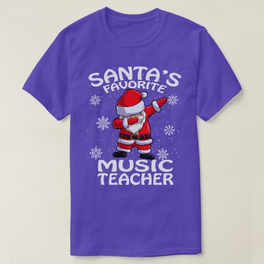 T-shirt Santas Musique Favorite Enseignant Noël (Design devant)