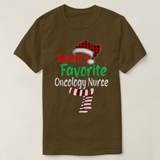 T-shirt Santas Oncologie Préférée Infirmière Noël Père Noë (Design devant)