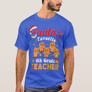 T-shirt Santas Professeur de 4e année Favorite Drôle Noël
