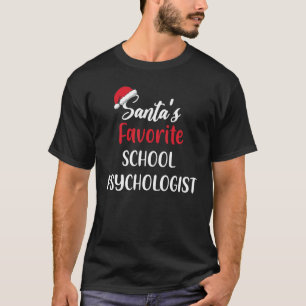 T-shirt Santas Psychologue de l'école préférée Noël 1