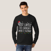 T-shirt Santas Sleigh Xmas Famille Chr (Devant entier)