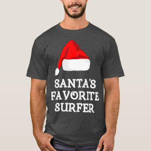 T-shirt Santas Surfer favori Funny Noël Surf cadeau de Noë