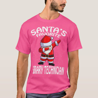T-shirt Santas Technicien de bibliothèque favori Noël