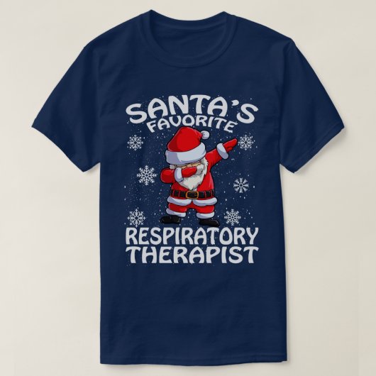 T-shirt Santas Thérapeute respiratoire préférée Noël (Design devant)