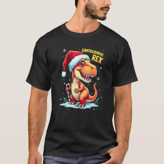 T-shirt Santasaurus Rex Dinosaure Drôle Noël Chapeau de Pè
