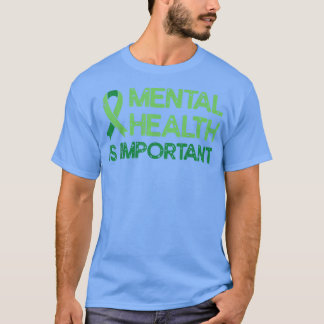 T-shirt Santé mentale Ruban vert Anxiété Santé mentale A