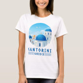 T-shirt Santorin, Grèce Blanc féminin (Devant)