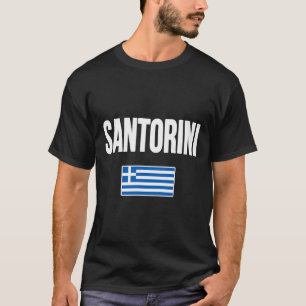 T-shirt Santorin Grèce Drapeau Grec Souvenir Vacances