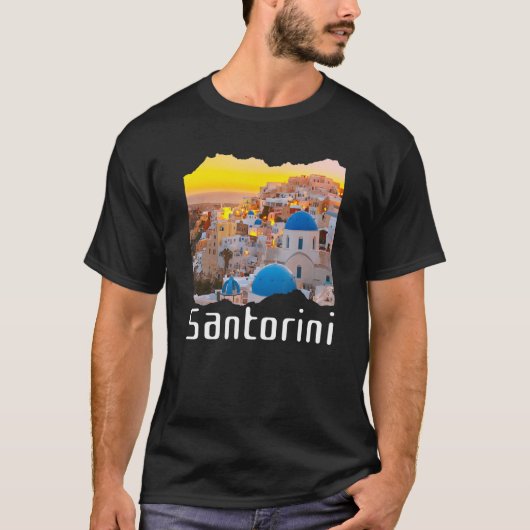 T-shirt Santorin Grèce Souvenir (Devant)