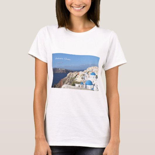 T-shirt Santorini, Grèce, village d'Oia, photographie (Devant)