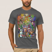 T-shirt Sapin de Noël avec décorations (Devant)
