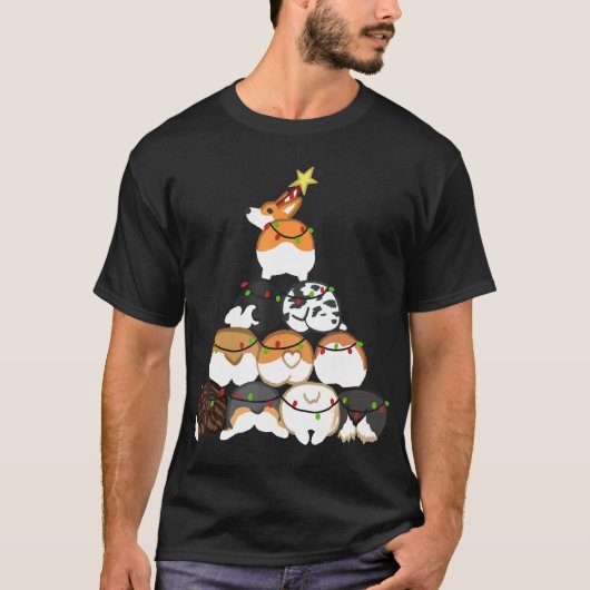 T-shirt Sapin de Noël Corgi (Devant)