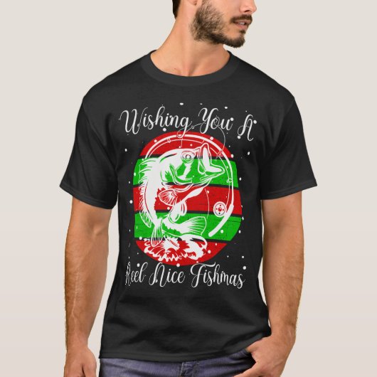 T-shirt Sapin de Noël de pêche (Devant)