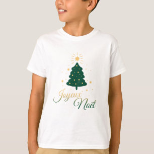 T-shirt Sapin de Noël doré et vert : style festif