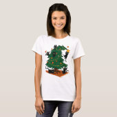 T-shirt Sapin de Noël et Chat (Devant entier)