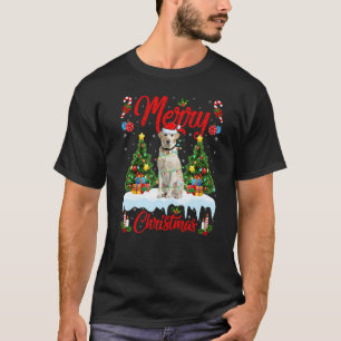 T-shirt Sapin de Noël lumières Santa Labrador Retriever Ch