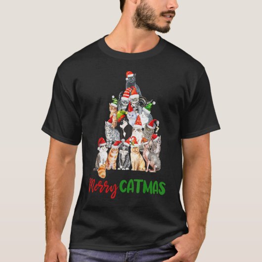 T-shirt Sapin de Noël pour chat (Devant)