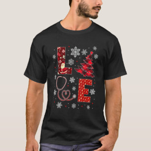 T-shirt Sapin de Noël Stethoscope Infirmière Noël 1