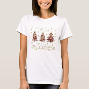 T-shirt Sapins de Noël modernes décorés