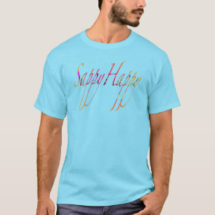 T-shirt Sappy Happy Fun Novelty Hommes Bleu