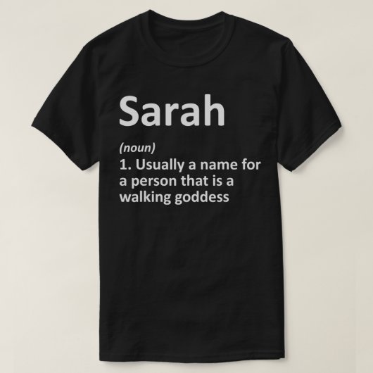 T-shirt SARAH Definition Personalized Name Funny Birthday (Design devant)
