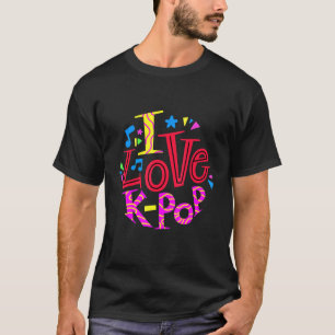 T-shirt Saranghae Coréen Poignée de doigt Graphique J'aime