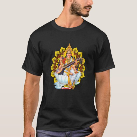T-shirt Saraswati Géométrie Sacrée Troisième Oeil Isha Lin (Devant)