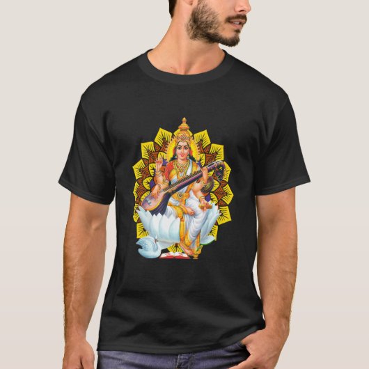 T-shirt Saraswati Sacred Geometry Third Eye Isha Hindu Lin (Devant)