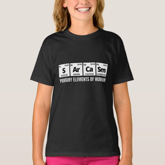 T-shirt Sarcasme conception d'éléments périodiques (Devant)