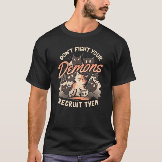 T-shirt Sarcastic Halloween Recruit Your Demons Cute Satan (Devant)